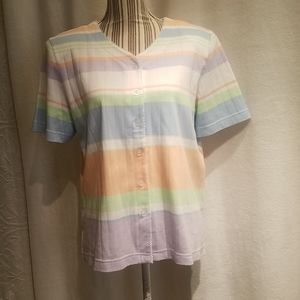 Alfred Dunner Pastel Colored Blouse Size PM
